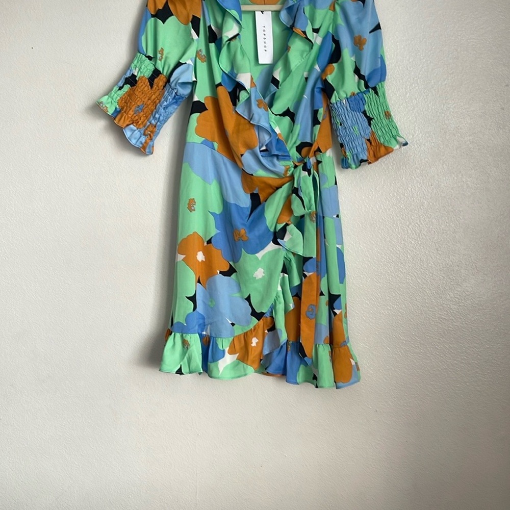 Topshop Multicolor Floral Wrap Dress